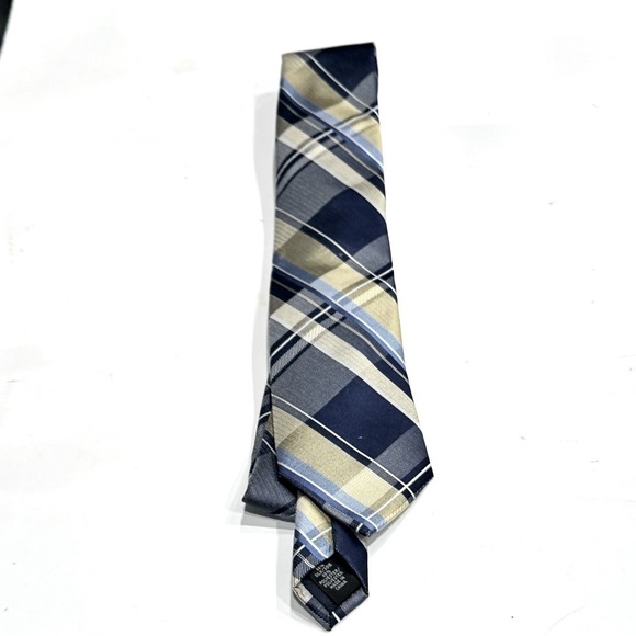 Michael Kors Men's Plaid Tie - Yellow Multi - Picture 4 of 8
